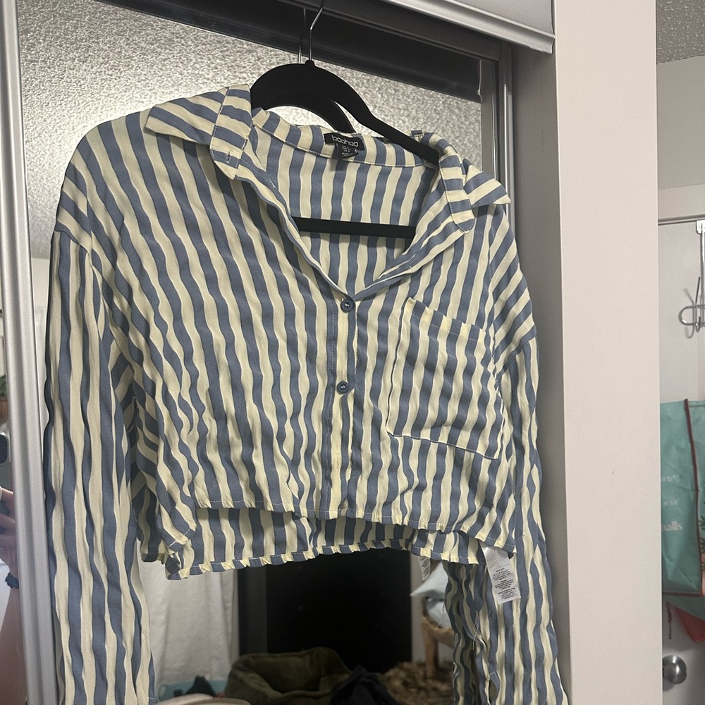 Boohoo Striped Button Up